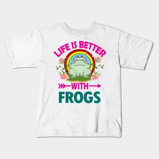 Life Is Better With Frogs Kids T-Shirt